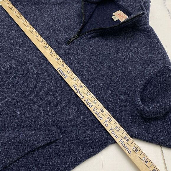 J. Crew The Sporting Life Men's Medium Heather Blue Quarter Zip Fleece Pullover - Picture 8 of 10